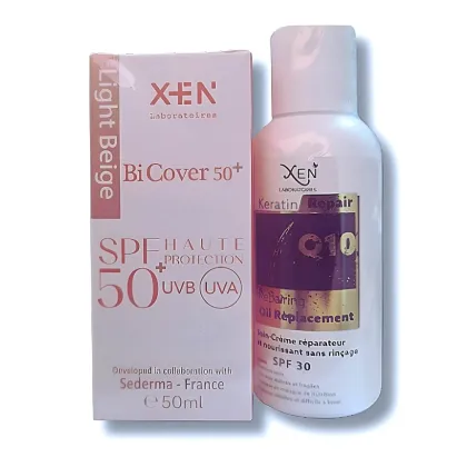 XEN COFFRET DUO BICOVER SPF50+ LIGHT BEIGE 50ml / XEN Q10 CREME  100ml